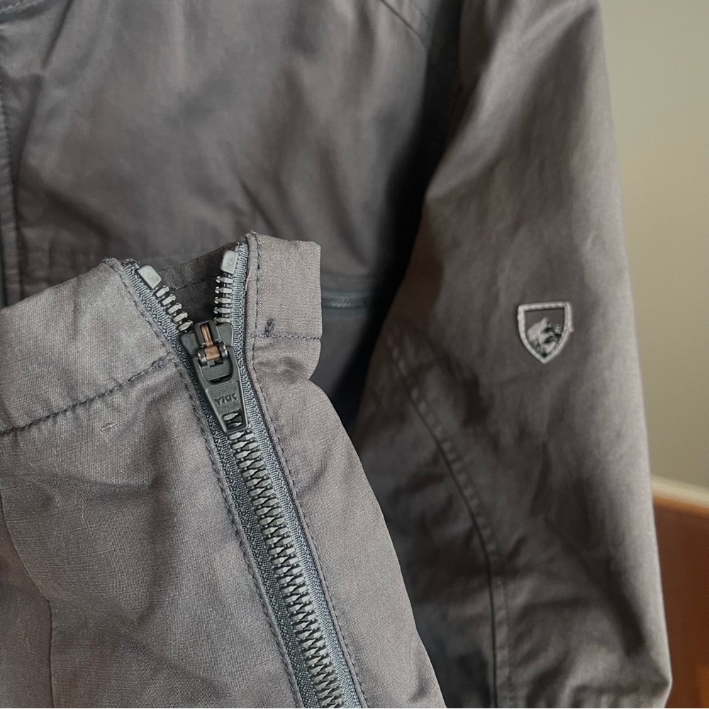 KUHL Kaffe Racer Jacket Charcoal Gray Quilted Full Zip Men L Outdoor Minimalist - Picture 12 of 12
